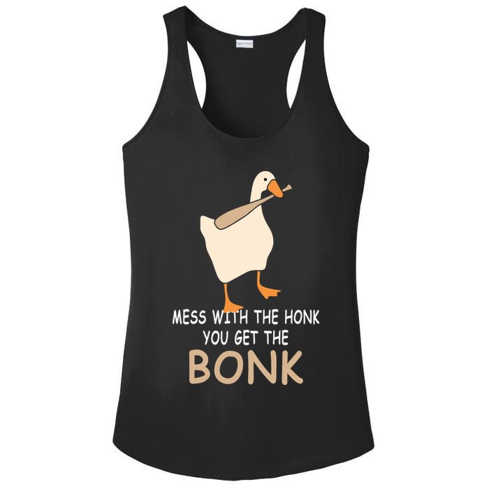 Mess With The Honk You Get The Bonk Ladies PosiCharge Competitor Racerback Tank