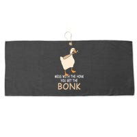 Mess With The Honk You Get The Bonk Large Microfiber Waffle Golf Towel