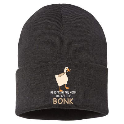 Mess With The Honk You Get The Bonk Sustainable Knit Beanie