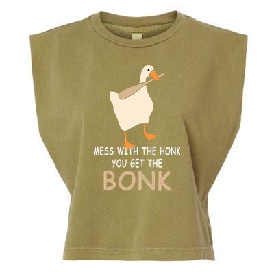 Mess With The Honk You Get The Bonk Garment-Dyed Women's Muscle Tee