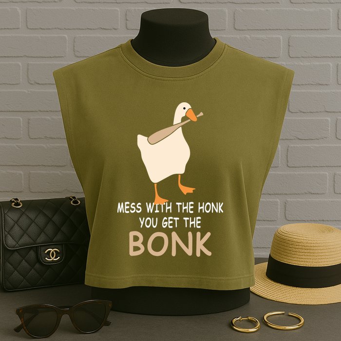 Mess With The Honk You Get The Bonk Garment-Dyed Women's Muscle Tee
