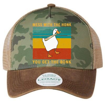 Mess With The Honk You Get The Bonk Funny Duck Goose Legacy Tie Dye Trucker Hat