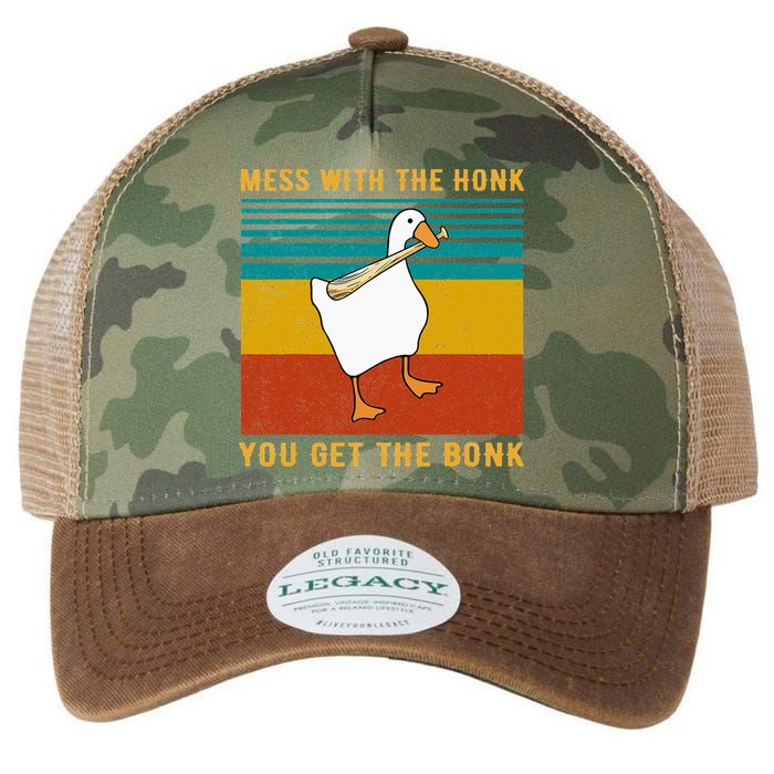 Mess With The Honk You Get The Bonk Funny Duck Goose Legacy Tie Dye Trucker Hat