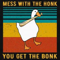 Mess With The Honk You Get The Bonk Funny Duck Goose Ladies PosiCharge Tri-Blend Wicking Tank