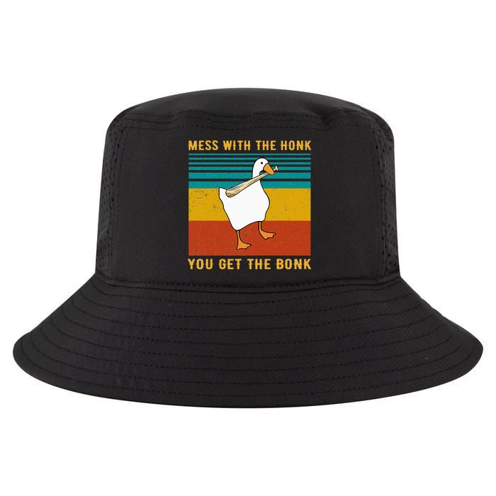Mess With The Honk You Get The Bonk Funny Duck Goose Cool Comfort Performance Bucket Hat