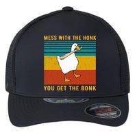 Mess With The Honk You Get The Bonk Funny Duck Goose Flexfit Unipanel Trucker Cap
