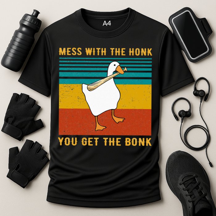 Mess With The Honk You Get The Bonk Funny Duck Goose Performance Shirt