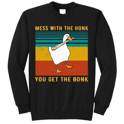 Mess With The Honk You Get The Bonk Funny Duck Goose Sweatshirt