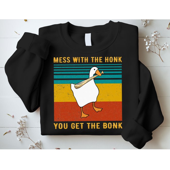 Mess With The Honk You Get The Bonk Funny Duck Goose Sweatshirt