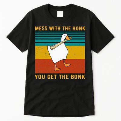 Mess With The Honk You Get The Bonk Funny Duck Goose Tall T-Shirt