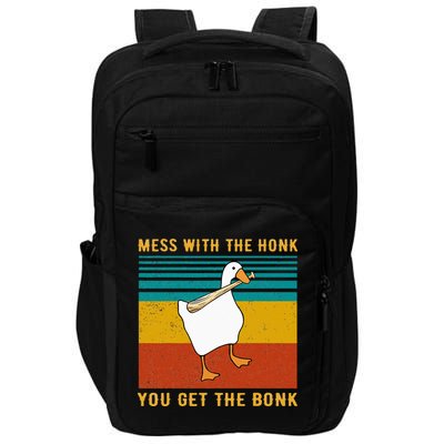 Mess With The Honk You Get The Bonk Funny Duck Goose Impact Tech Backpack