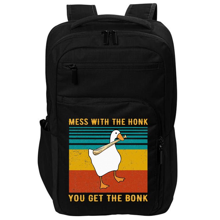 Mess With The Honk You Get The Bonk Funny Duck Goose Impact Tech Backpack
