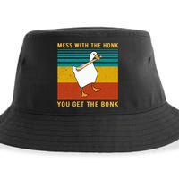 Mess With The Honk You Get The Bonk Funny Duck Goose Sustainable Bucket Hat