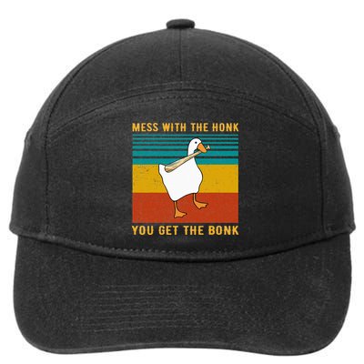 Mess With The Honk You Get The Bonk Funny Duck Goose 7-Panel Snapback Hat