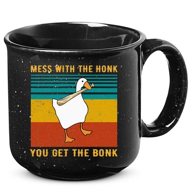 Mess With The Honk You Get The Bonk Funny Duck Goose 15oz Campfire Ceramic Mug