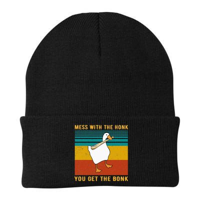 Mess With The Honk You Get The Bonk Funny Duck Goose Beanie