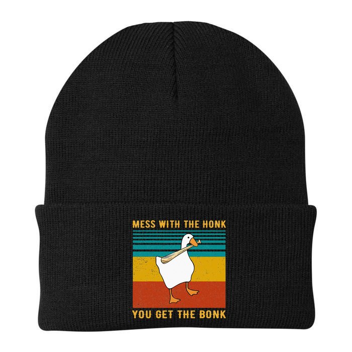 Mess With The Honk You Get The Bonk Funny Duck Goose Beanie
