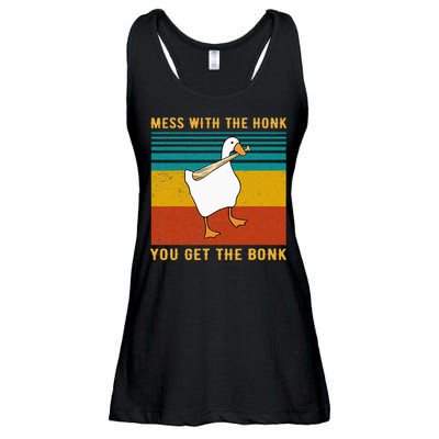 Mess With The Honk You Get The Bonk Funny Duck Goose Ladies Essential Flowy Tank