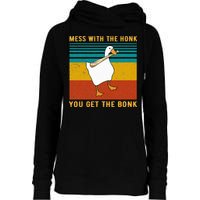 Mess With The Honk You Get The Bonk Funny Duck Goose Womens Funnel Neck Pullover Hood