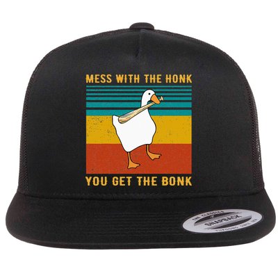 Mess With The Honk You Get The Bonk Funny Duck Goose Flatbill Hat