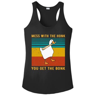 Mess With The Honk You Get The Bonk Funny Duck Goose Ladies PosiCharge Competitor Racerback Tank