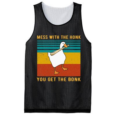 Mess With The Honk You Get The Bonk Funny Duck Goose Mesh Reversible Basketball Jersey Tank