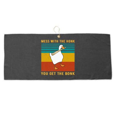 Mess With The Honk You Get The Bonk Funny Duck Goose Large Microfiber Waffle Golf Towel
