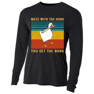 Mess With The Honk You Get The Bonk Funny Duck Goose Cooling Performance Long Sleeve Crew