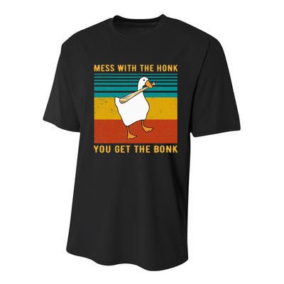 Mess With The Honk You Get The Bonk Funny Duck Goose Youth Performance Sprint T-Shirt