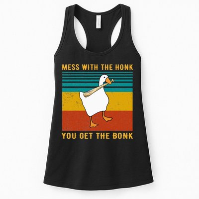 Mess With The Honk You Get The Bonk Funny Duck Goose Womens Tank Top