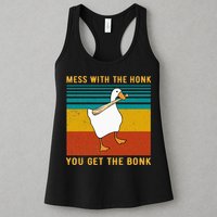 Mess With The Honk You Get The Bonk Funny Duck Goose Womens Tank Top