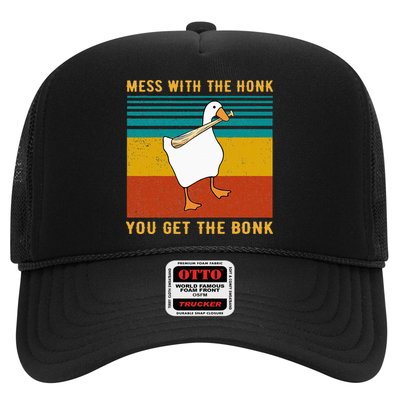 Mess With The Honk You Get The Bonk Funny Duck Goose Trucker Hat