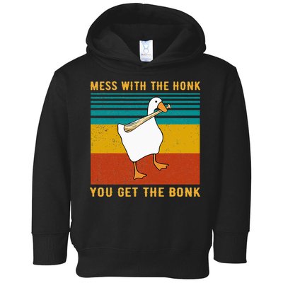 Mess With The Honk You Get The Bonk Funny Duck Goose Toddler Hoodie