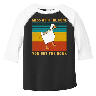 Mess With The Honk You Get The Bonk Funny Duck Goose Toddler Fine Jersey T-Shirt