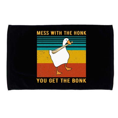 Mess With The Honk You Get The Bonk Funny Duck Goose Microfiber Hand Towel