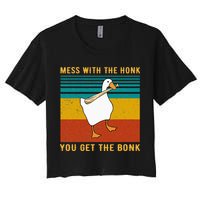 Mess With The Honk You Get The Bonk Funny Duck Goose Crop Top