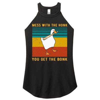 Mess With The Honk You Get The Bonk Funny Duck Goose Women's Perfect Tri Rocker Tank
