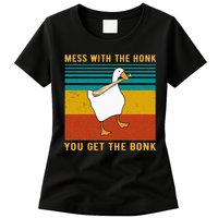 Mess With The Honk You Get The Bonk Funny Duck Goose Womens T-Shirt
