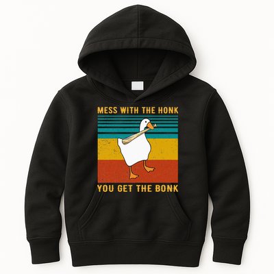 Mess With The Honk You Get The Bonk Funny Duck Goose Kids Hoodie
