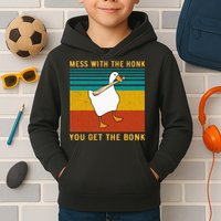 Mess With The Honk You Get The Bonk Funny Duck Goose Kids Hoodie
