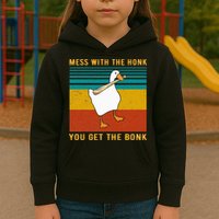 Mess With The Honk You Get The Bonk Funny Duck Goose Kids Hoodie