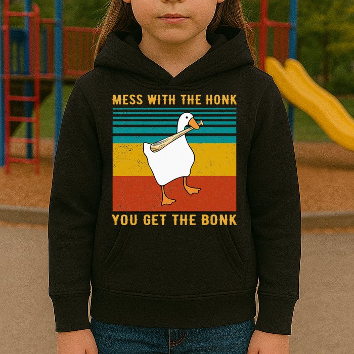 Mess With The Honk You Get The Bonk Funny Duck Goose Kids Hoodie