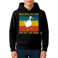 Mess With The Honk You Get The Bonk Funny Duck Goose Kids Hoodie