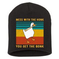 Mess With The Honk You Get The Bonk Funny Duck Goose Short Acrylic Beanie