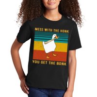 Mess With The Honk You Get The Bonk Funny Duck Goose Kids T-Shirt