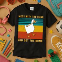 Mess With The Honk You Get The Bonk Funny Duck Goose Kids T-Shirt