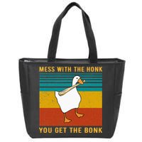Mess With The Honk You Get The Bonk Funny Duck Goose Zip Tote Bag