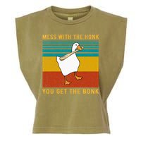 Mess With The Honk You Get The Bonk Funny Duck Goose Garment-Dyed Women's Muscle Tee
