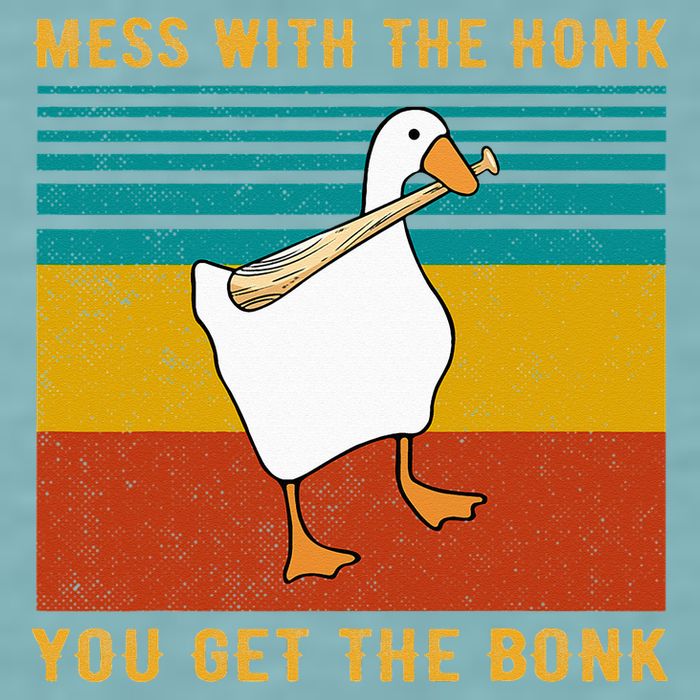 Mess With The Honk You Get The Bonk Funny Duck Goose Sueded Cloud Jersey T-Shirt