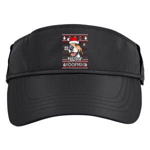 Merry Woofmas Tricolor Beagle Dog Santa Ugly Christmas Adult Drive Performance Visor